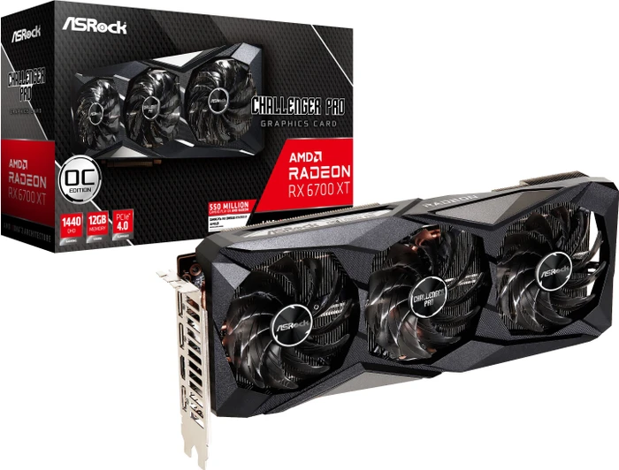 ASRock Radeon RX 6700 XT Challenger Pro OC, RX6700XT CLP 12GO, 12GB GDDR6, HDMI, 3x DP
