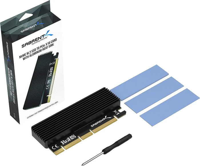 Sabrent PCIe 4.0 x16 -> 1x M.2 Key M NVMe