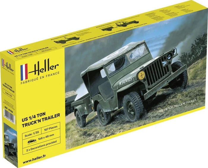 Heller US 1/4 Ton Truck 'n Trailer