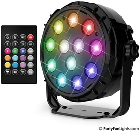 Party Fun Lights 12 LED PAR Discolicht mit Fernbedienung schwarz