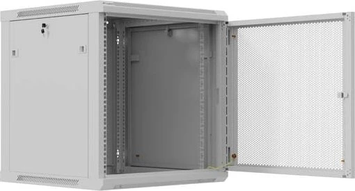 Lanberg WF01 Series 19" Wandschrank 12HE, hängend, Flatpack, Gitternetztür, IP20, RAL 7035, 600mm tief