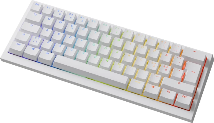 Ducky One X Mini Wireless, weiß, LEDs RGB, Inductive Analog Switch, USB/Bluetooth, ND