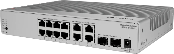 Huawei eKit SME Network eKitEngine S310S Series Desktop Gigabit Managed Switch, 12x RJ-45, 2x SFP+, 125W PoE++
