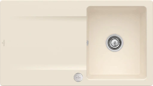 Villeroy & Boch Siluet Flat 880x490mm Einbau Becken reversibel mit Ablauffernbedienung ivory