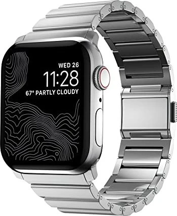Nomad Steel Strap Silver Hardware V2 für Apple Watch 42mm/44mm