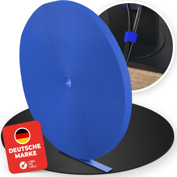 LABEL THE CABLE LTC PRO Roll Strap Kabelbinder, 25m, blau