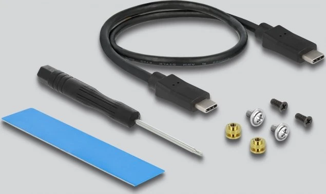 DeLOCK External Combo Enclosure M.2 for NVMe PCIe or SATA SSD, USB-C 3.1