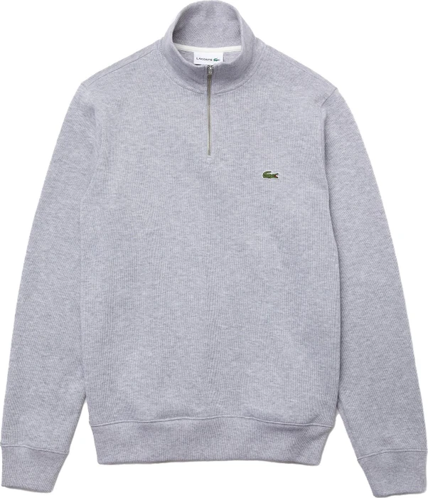 Lacoste Interlock mit hohem Kragen und Reißverschluss Sweatshirt grau (Herren)