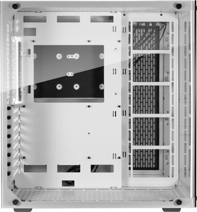 Inter-Tech C-701 Panorama White, weiß, Glasfenster