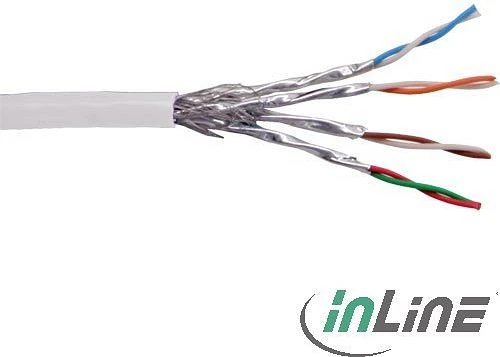 InLine Twisted-Pair Verlegekabel, Cat6, S/FTP, ohne Stecker, 100m, weiß
