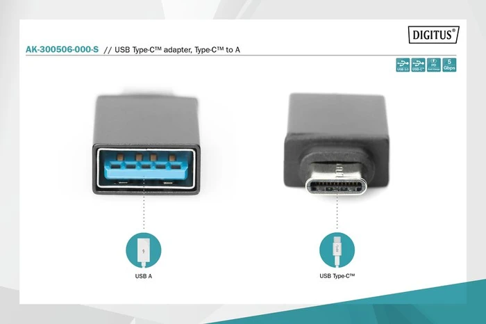 Digitus USB-C 3.0 [Stecker] auf USB-A 3.0 [Buchse]