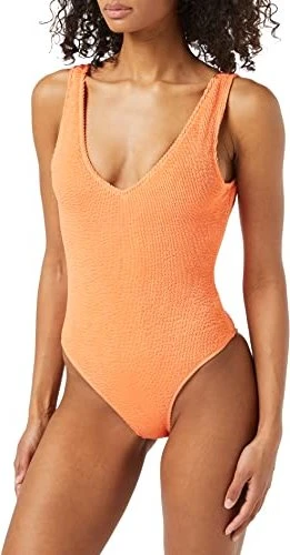 Urban Classics Crinkle High Leg Badeanzug papaya (Damen)