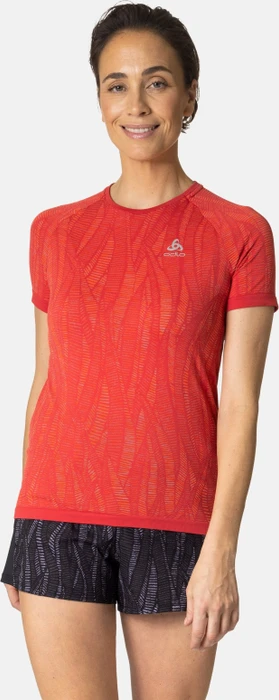 Odlo Zeroweight Ceramicool Funktionsshirt kurzarm american beauty/space dye (Damen)