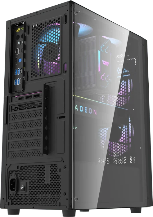 DarkFlash A290 Black, Glasfenster