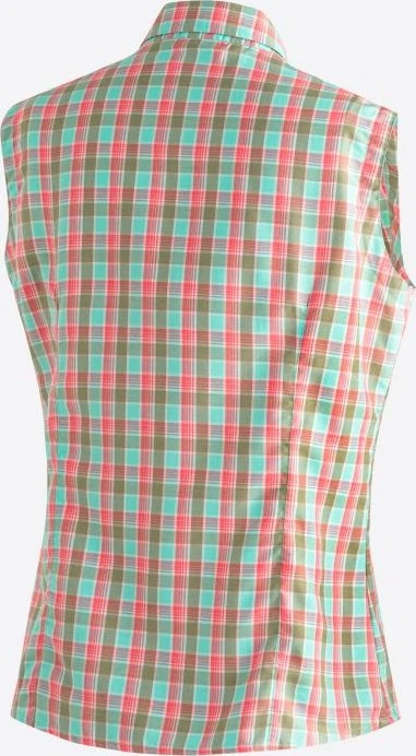 Maier Sports Paloma Hemd ärmellos green lightblue/red check (Damen)