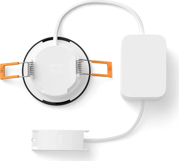Philips Hue White and Color Ambiance Slim Einbauleuchte 90mm schwarz, 3 Stück
