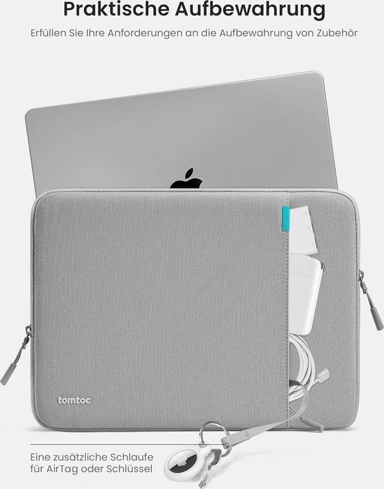 tomtoc Defender-A13, Laptophülle, Notebooks bis 13.3", grau
