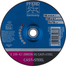 Pferd E 230-4.1 ZIRKON SG CAST+STEEL Schleifscheibe, 230x4.1x22.23mm, 10 Stück