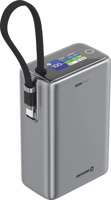 Swissten Powerbank 25000mAh 100W grau