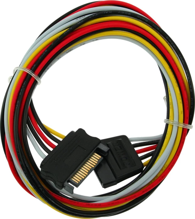 InLine SATA-Stromadapter 15-Pin SATA Stecker auf 15-Pin SATA Buchse, 1m