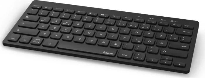 Hama KEY4ALL X2100 Multi-Device Tastatur mit Standfunktion, schwarz, Bluetooth, DE