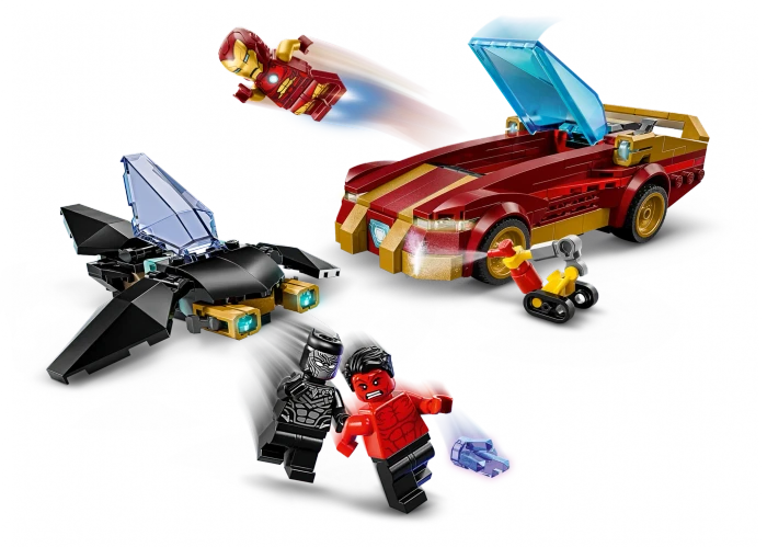 LEGO Marvel Super Heroes Spielset - Iron Man Auto und Black Panther vs. Red Hulk