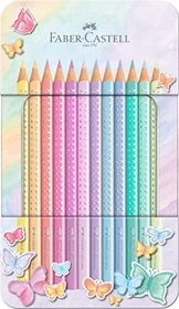 Faber-Castell Sparkle Pink Buntstift sortiert, Metalletui, 12er-Set