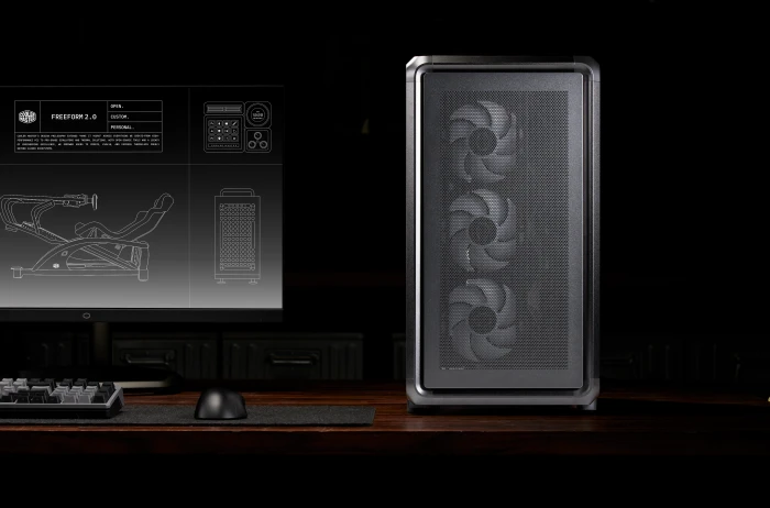 Cooler Master MasterFrame 400 Mesh, schwarz, Glasfenster