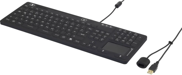 Renkforce iM-IKB110-BK Industrielle-Tastatur mit Touchpad, IP68, schwarz, USB, DE