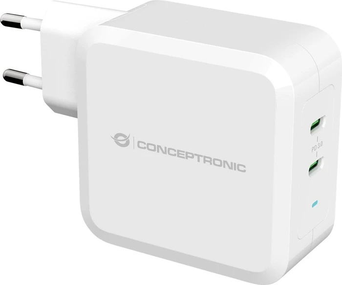 Conceptronic ALTHEA 2-Port 100W GaN USB-C PD-Ladegerät weiß