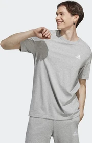 adidas Essentials Single Jersey Embroidered Small Logo T-Shirt kurzarm medium grey heather (Herren)