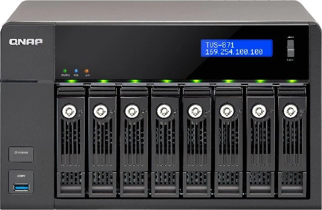 QNAP TVS-871-i5-8G, 8GB RAM, 4x RJ-45 1000Base-T, 3x USB-A 3.0