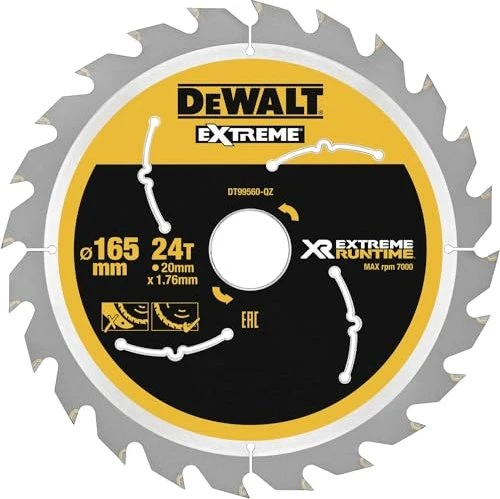 DeWalt DT99560 Extreme Kreissägeblatt 24Z, 165x1.93x20mm, 1 Stück