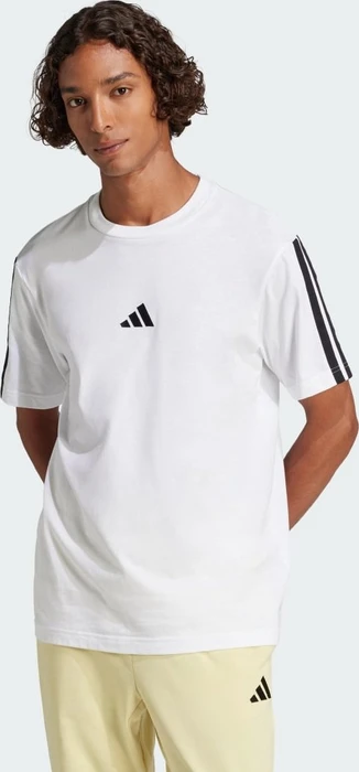 adidas Essentials 3-Streifen Single Jersey T-Shirt kurzarm weiß/schwarz (Herren)