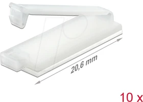 DeLOCK Kabelhalter mit Verschlussclip, selbstklebend, natur, 10 Stück