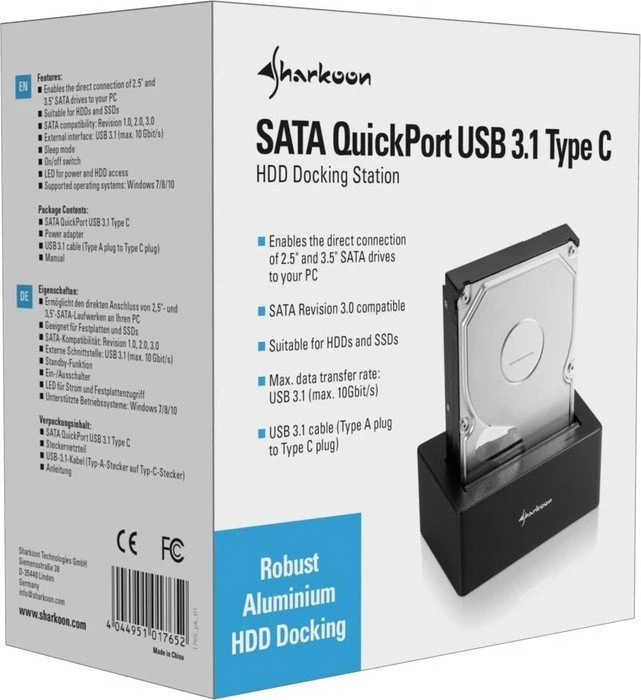Sharkoon QuickPort, USB-C 3.1