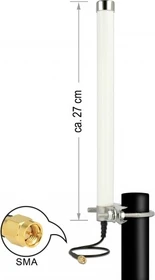 DeLOCK LTE, Mastmontage Outdoor-Antenne, 2.1GHz/900MHz, 6.50dBi, SMA, omnidirektional, weiß