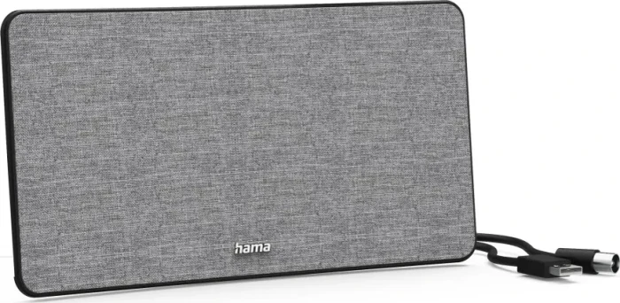 Hama Zimmerantenne "Stoff-Design", DVB-T2, aktiv, Grau/Schwarz