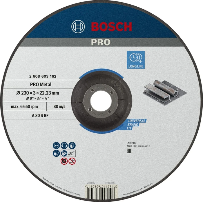 Bosch Professional A30SBF Standard for Metal Trennscheibe, 230x3x22.23mm, 1 Stück