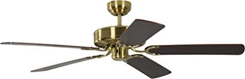 Pepeo Potkuri Deckenventilator messing seidenmatt/mahagoni