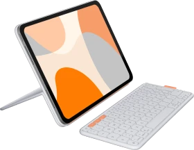 Logitech Flip Folio für iPad Pro 11" (M4/M5) und iPad Air 11" (M2/M3), Pale Grey, CH