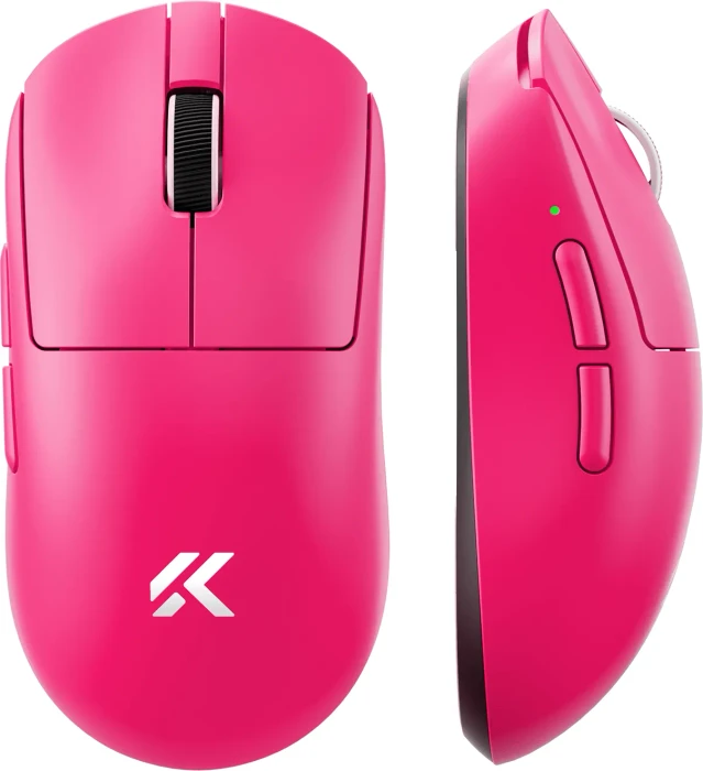 Mchose A7 V2 Ultra+ 8K Lightweight Wireless Gaming Mouse mit Ladestation, Rose Red, USB/Bluetooth