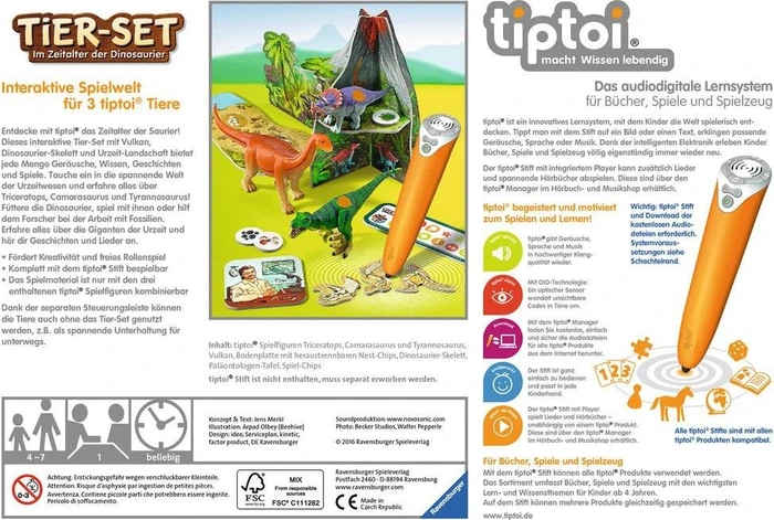 Ravensburger tiptoi Spielfigur: Tier-Set Im Zeitalter der Dinosaurier