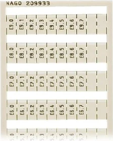 Wago WSB-Beschriftungskarte als Karte bedruckt E0.0, E0.1, ..., E9.6, E9.7 (je 1x) nicht dehnbar Aufdruck senkrecht aufrastbar weiß