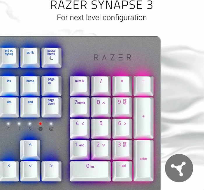 Razer Huntsman, Mercury White, Razer Clicky Optical PURPLE, USB, US