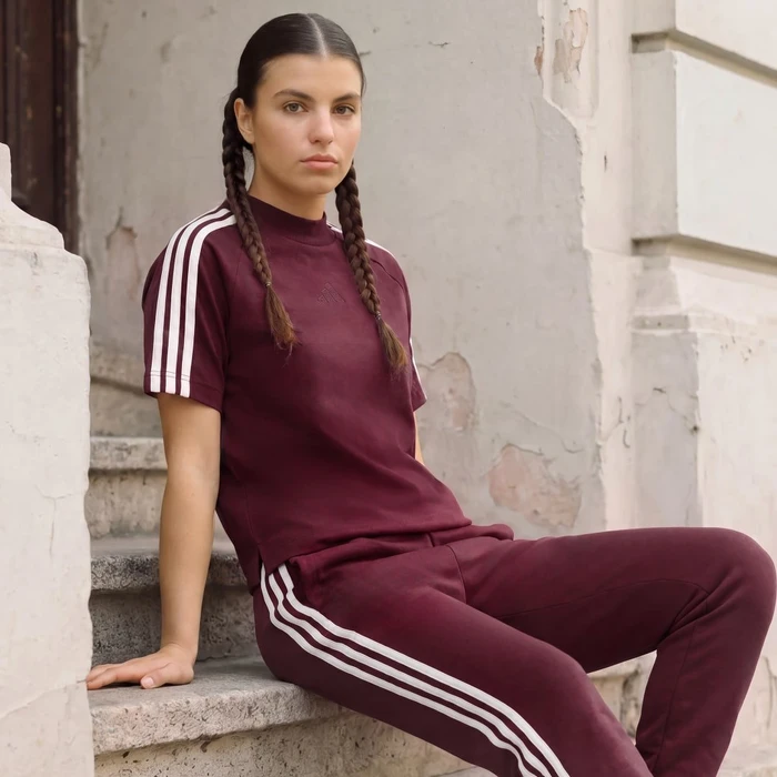 adidas Kit T-Shirt kurzarm maroon/off white (Damen)
