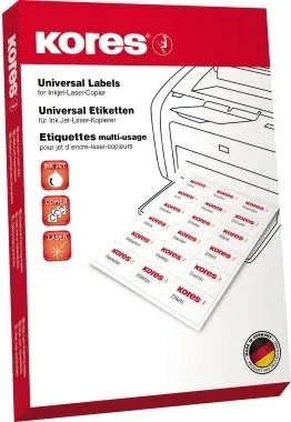 Kores Etiketten, 70x37mm, gelb, matt, 100 Blatt (2400 Etiketten)