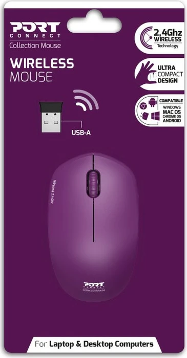 Port Designs Wireless Mouse Collection violett, USB