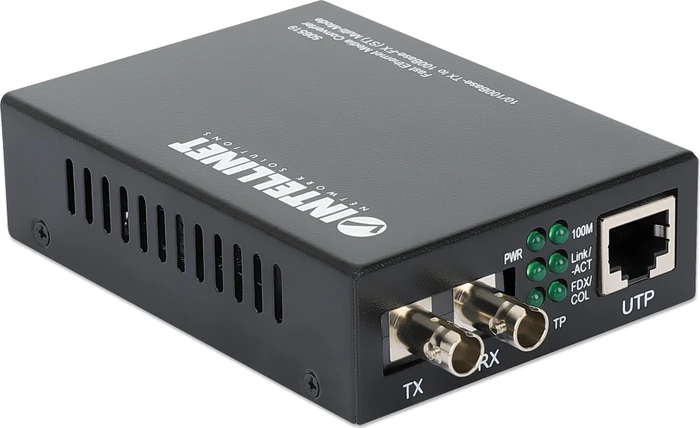 Intellinet 10/100Base-TX auf 100Base-FX Media Converter, RJ-45, ST-Duplex MM, 2km