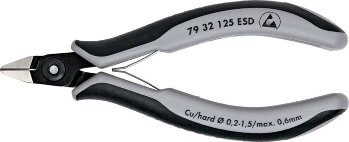 Knipex Elektronik-Seitenschneider, 12.5cm (79 32 125 ESD)